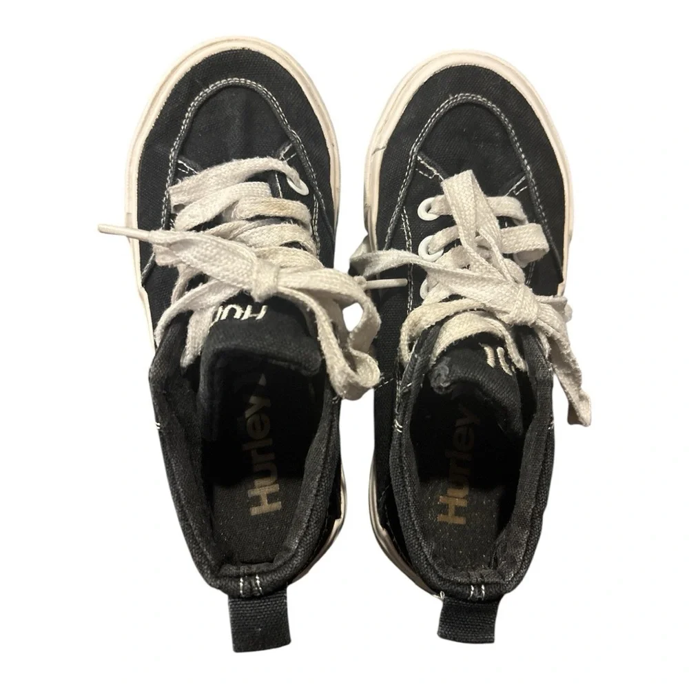 Hurley Roddy Kids Black High Top Sneakers Little Boy Size 13 Black & White